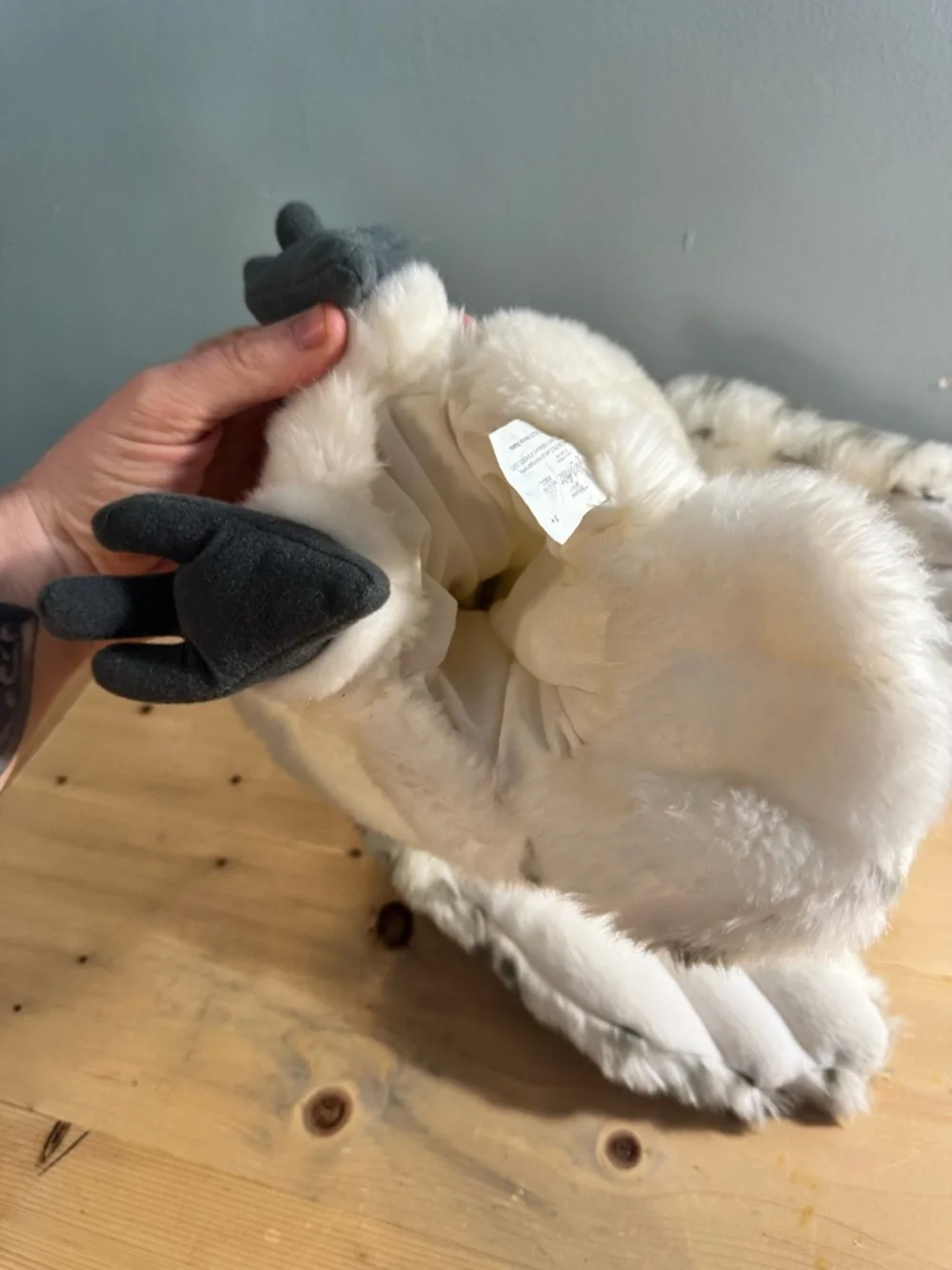 HARRY POTER Plush Snowy Owl Stuffed Animal - Cream and Brown Speckled